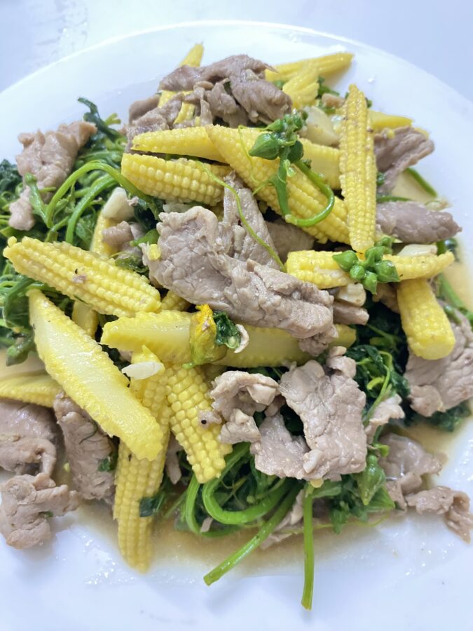 bò xào với gì ngon